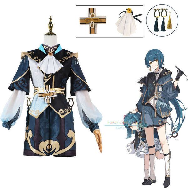 

anime costumes game genshin impact xingqiu cosplay gorgeous come carnival uniform wig anime halloween party masquerade women z0602, Black