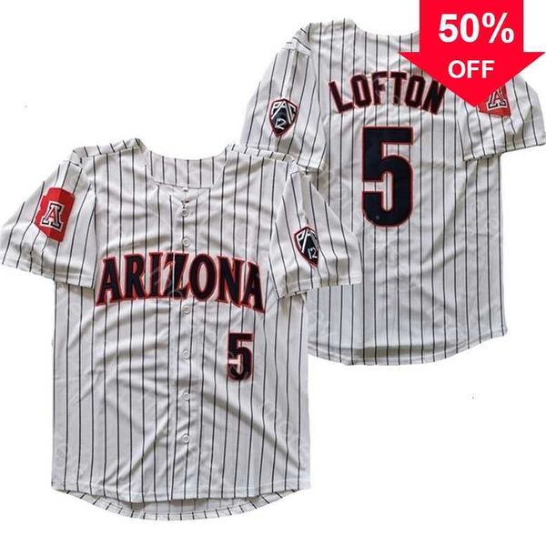 

xflsp glamitness ncaa college arizona wildcats baseball jersey kenny lofton white size s-3xl all stitched embroidery, Black