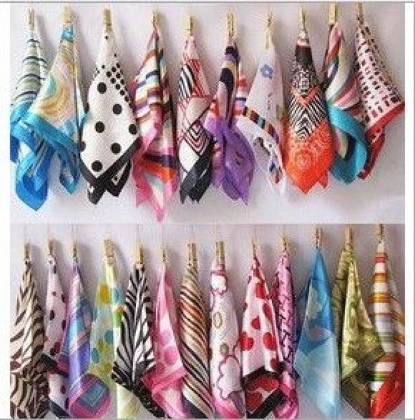 

spring and autumn female satin scarf square scarves printed 5050cm5112820, Blue;gray