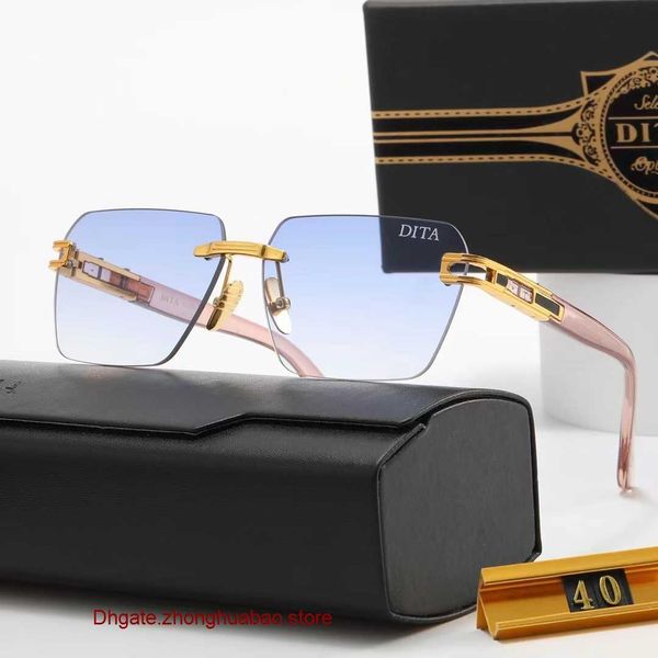 

dita men's and women's borderless metal sunglasses 40 high end anti glare travel leisure, White;black