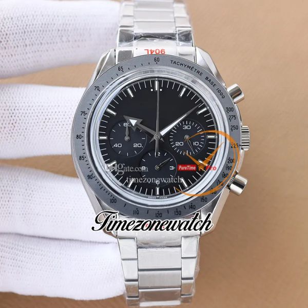 

new 43.5mm '57 moonwatch 311.33.42.50.01.001 vk quartz chronograph mens watch black dial stainless steel bracelet satch watches twom ti, Slivery;brown