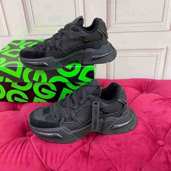 

space sneakers casual shoes sneakers leather mesh breathable suede reflective rubber sole mixed-material mmkjkkk00001 dg gabana qgic, Black