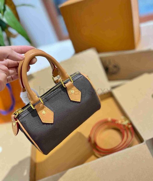 

tz luxury designer cowhide speedy 16 pillow bag retiro mini handbags classic women fashion nano brown flower shoulder crossbody bags lady to