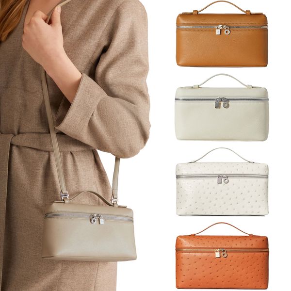 

luxury designers hand bag zipper tote extra pocket l19 cross body handle bag womens genuine leather bags loro piana toiletry kits clutch men