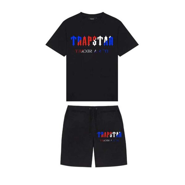 

men's t-shirt brand trapstar clothing sports suit suit harajuku printed letter funny hip hop colorful t-shirt beach casual shorts25ess, White;black