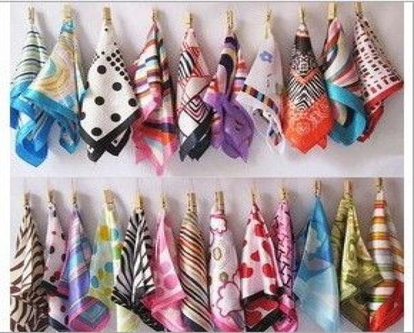 

spring and autumn female satin scarf square scarves printed 5050cm6710178, Blue;gray
