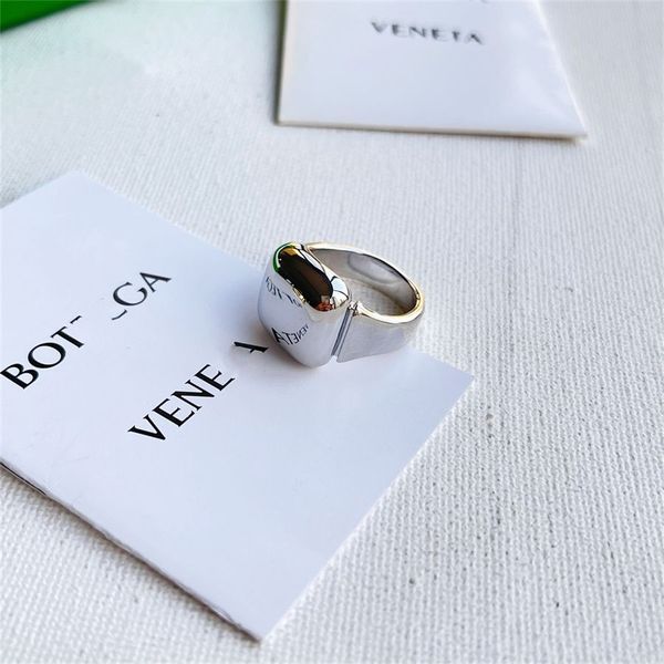 

fashionable design, glossy square ring, gold-plated personality, light luxury temperament, metal coldness, simple men's and women', Silver