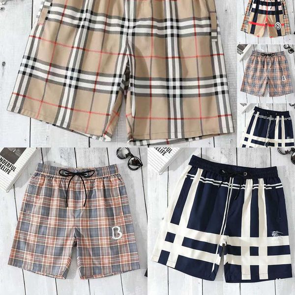 

men's designer tracksuit shorts beach pants burlon european and american brand trends classic simple check pattern loose fit large size, White;black