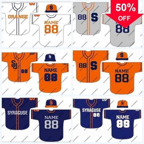 

xflsp glac202 syracuse orange ncaa college baseball jersey for mens womens youth double stitched name & number high quailty mix order, Black
