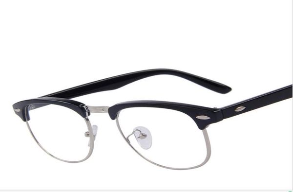 

classic retro clear lens men eyeglasses women half metal half metal eyewear 5 color6523408, White;black