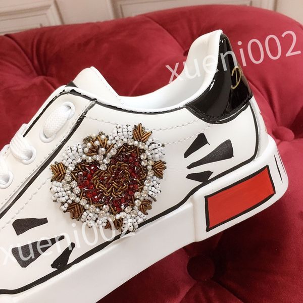 

designer men causal shoes fashion woman leather lace up platform sole sneakers white black mens womens