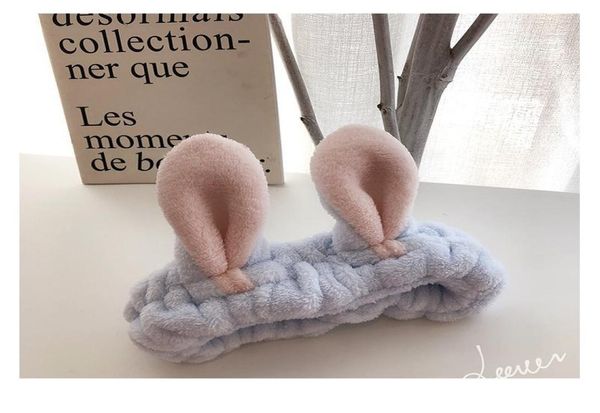 

hair accessories soft coral fleece headband cute bunny ears wash face makeup mask head wrap turban girls women hair band acc qylkz8044410