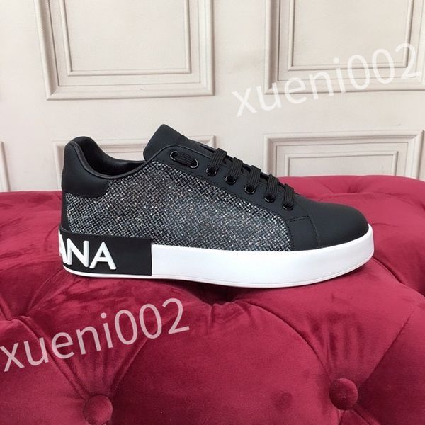 

2023 luxury designer sneakers men and women casual shoes fashion white genuine leather flat sports skate shoes, Black