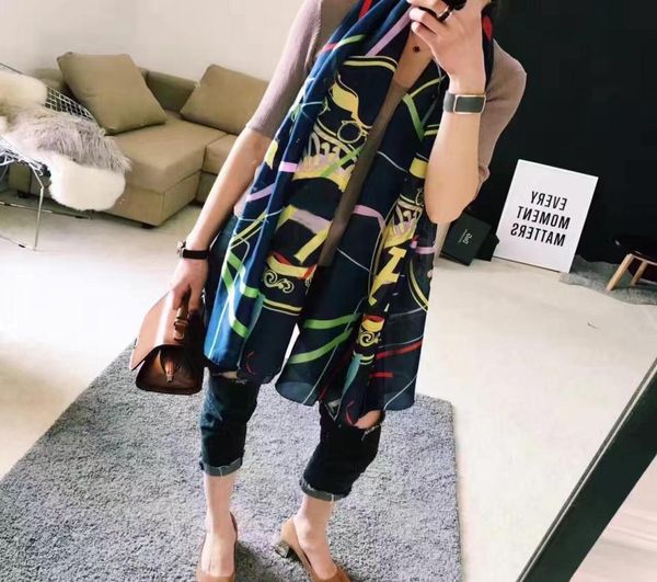 

fashion autumn and winter brand silk scarves timeless classic super long shawl women039s soft8106052, Blue;gray