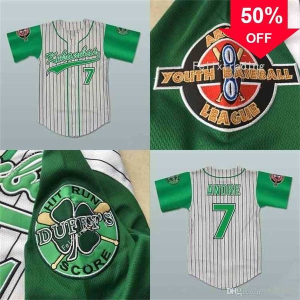 

xflsp glac202 andre 7 kekambas baseball jersey with archa and duffy's patches embroidery jerseys white kekambas baseball jerseys, Black