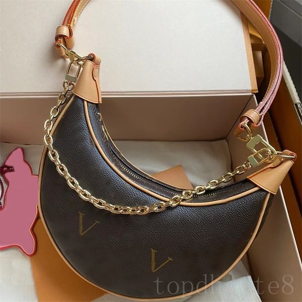 

classical designer bags half moon crossbody bag makeup small size mini cute classic shape large capacity loop clutch brown luxurys handbags