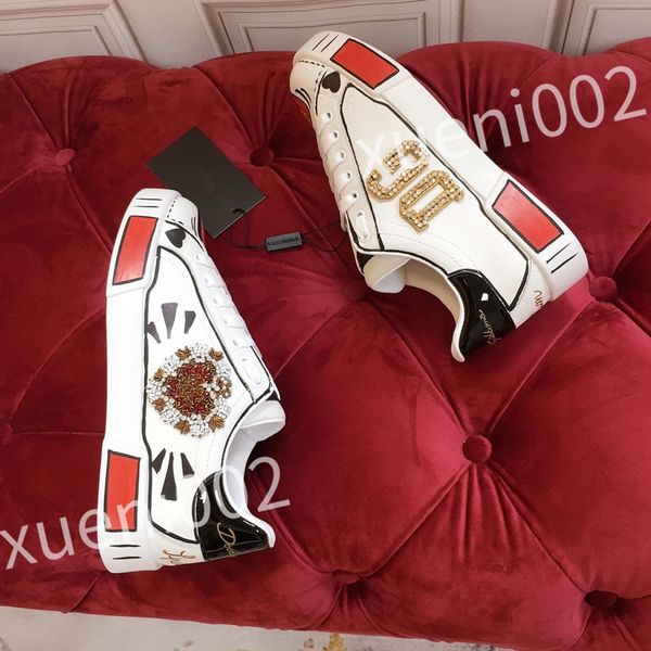 

new designer men causal shoes fashion woman leather lace up platform sole sneakers white black mens womens