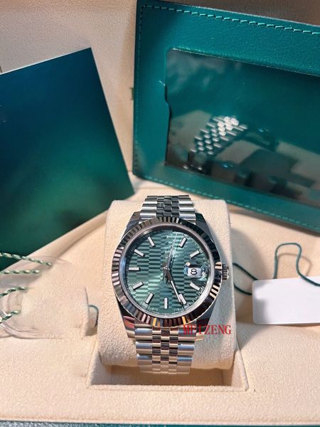 

luxury wristwatch brand new men's automatic watches datejust 41 brand new 2023 motif green dial jubilee full set unworn 126334, Slivery;brown