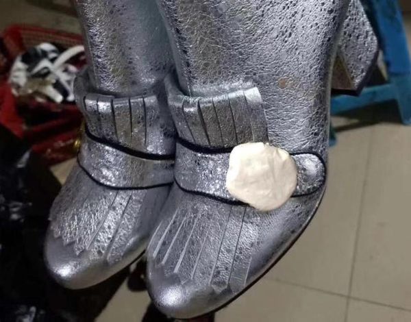 

men shoes leather highheeled women boots metal buckles zipper fashion boots 35413263516, Black