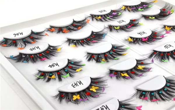 

colored faux 3d mink eyelashes butterfly false eyelash full strip eye lashes extension makeup3920500