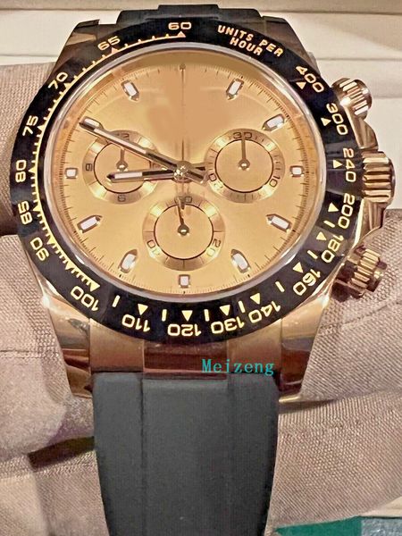 

luxury wristwatch brand new men's automatic watches oysterflex yellow gold champagne dial 116518ln, Slivery;brown
