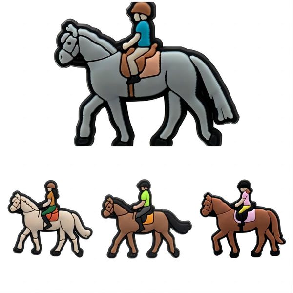 

Factory Direct Wholesale Horse Riding Sports Croc Shoe Charms for Bracelet Wristband Boys Girls Kids Adults