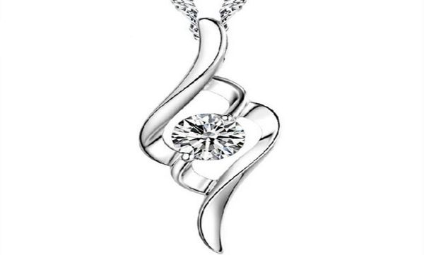 

925 sterling silver pendant necklace austrian crystal love heart pendant water necklace silver color wedding jewelry for women new7220778