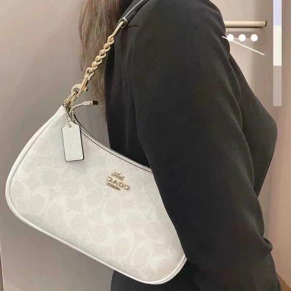 

light women's bag leather one shoulder underarm bag chain bag retro print large capacity mahjong bag diagonal span bag female