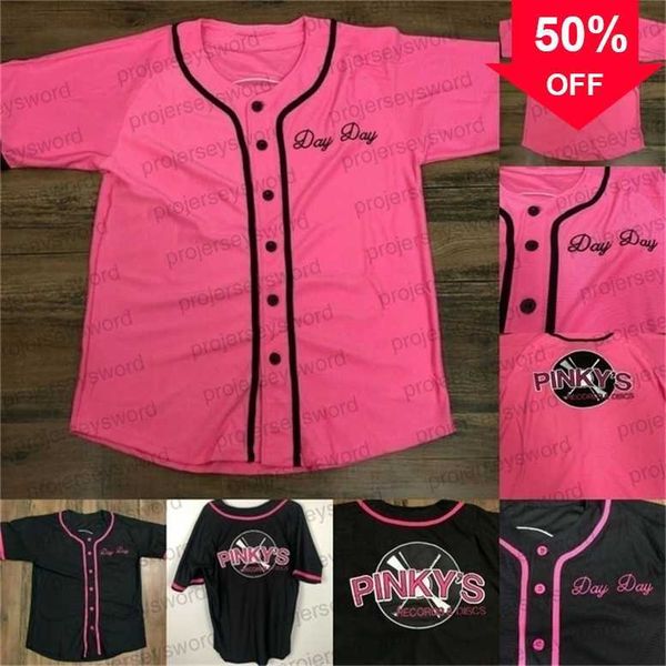 

xflsp glnmit next friday pinky's record store shop day movie baseball jersey custom mens womens youth s-6xl, Black