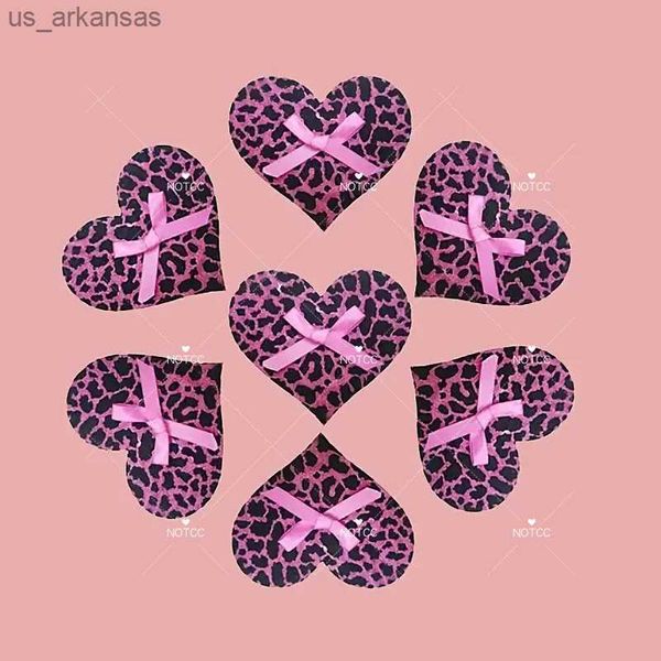 

notcc 10 pairs bowtie leopard breast pasties stickers for women heart nipple covers disposable y2k good quality wholesale l230523