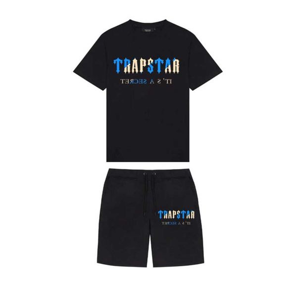 

men's t-shirt brand trapstar clothing sports suit suit harajuku printed letter funny hip hop colorful t-shirt beach casual shorts35ess, White;black
