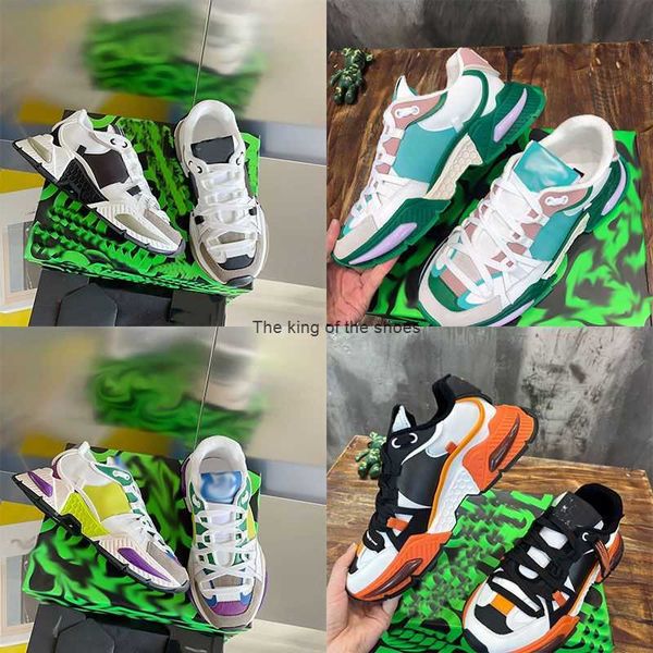 

new custom sneakers 2023 casual shoes women men designers dg-daymaster ns1 panel space calfskin suede dna modern reflective leather fashion, Black