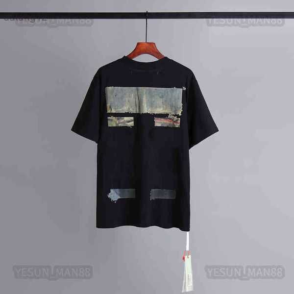 

designer luxury summer classic t shirt painting virgin mary tape 99 seri fashion mens and womens loose round collar white black tee 9 6hm2