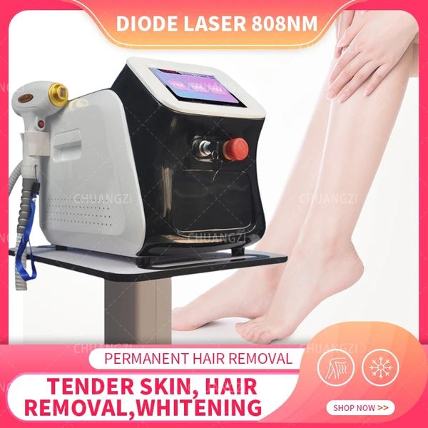 

2023 new painless 808 diode l-aser hair removal machine 2000w high power ice platinum 3 wavelength 755 1064 for salon beauty, Black