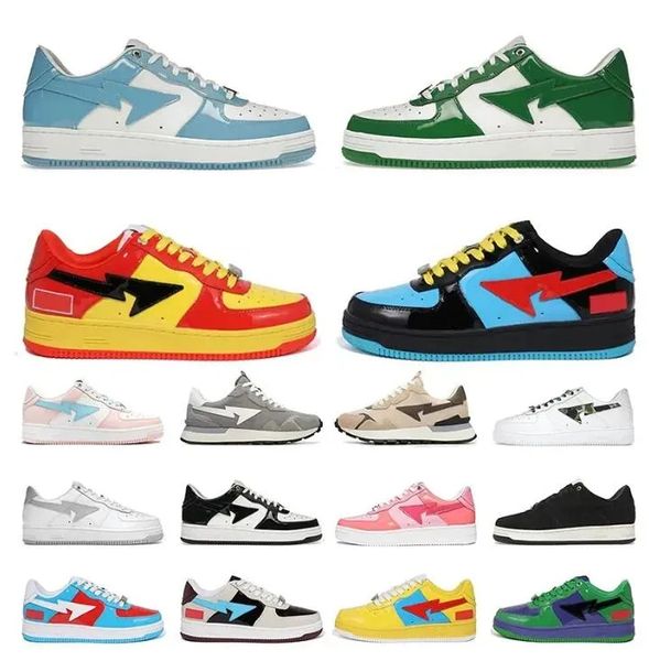 

sk8 bapestas designer casual shoes platform sneakers bapesta luxury sta patent leather green black white plate-forme for men women trainers