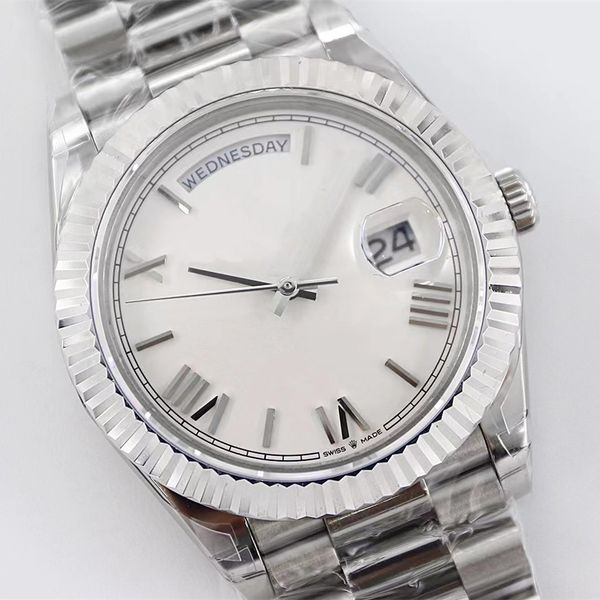 

men's watch datejust roman dail presidential aaa watches day-date 41mm sapphire stainless steel bezel mechanical automatic mens watches, Slivery;brown