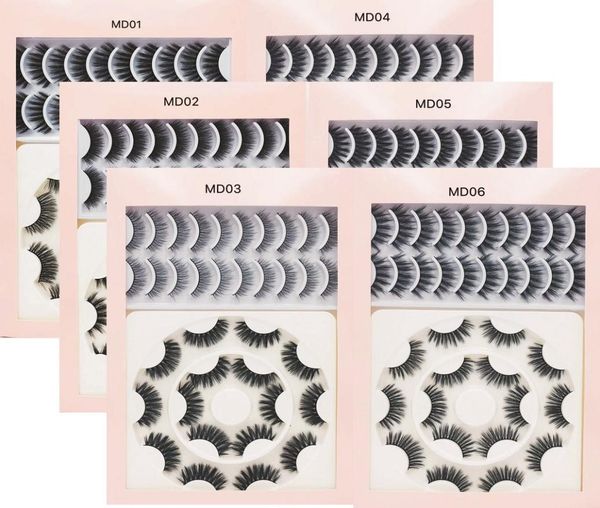 

new 18 pairs multi pack makeup natural 3d volume mink false eyelashes curl cross long thick mink lashes soft handmade eye extensio3383254