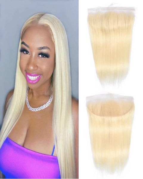 

613 blond lace frontal hair100 virgin human hair weaves 13x4 straight weave closure extensions2529988, Black;brown