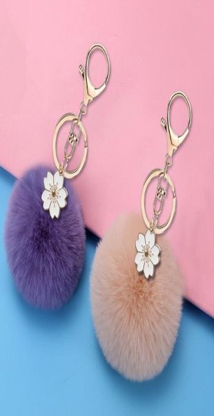 

the new bauhinia charm 8cm imitation rex rabbit fur ball keychain lady pendant bag small ornament whole1975625, Silver