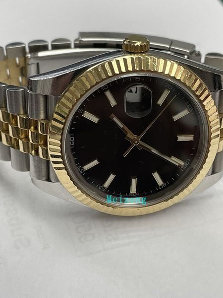 

luxury wristwatch brand new men's automatic watches datejust 41mm 126333 steel yellow gold jubilee black index dial watch, Slivery;brown