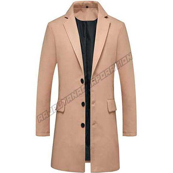 

custom men slim fit wool trench overcoat long wool coats jacket high custom winter coats plb, Black