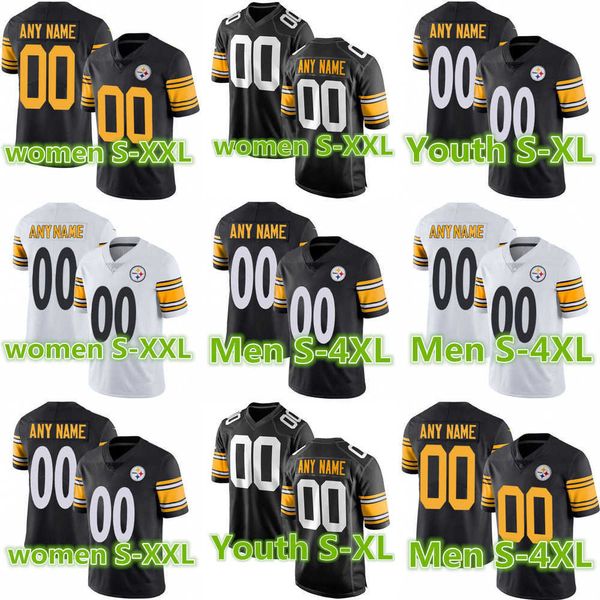 

football jerseys pittsburgh''steelers''men women youth 10 mitchell trubisky 22 najee harris 39 minkah fitzpatrick 11 cha, Black;red