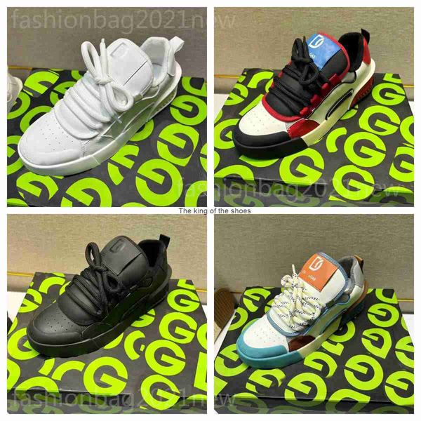 

2023 new designer luxury dg breadboard spliced casual shoes genuine leather fashion mens and women couple sneakers shoes skateboard shoes, Black