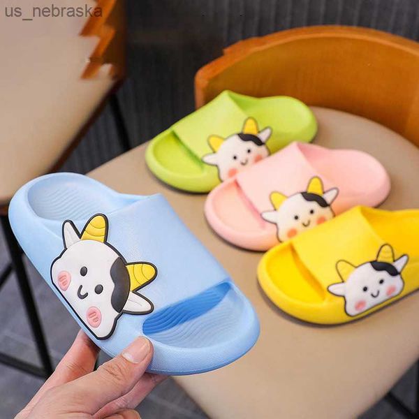 

cartoon cow baby children's slippers boys girls summer beach indoor soft sole slipper comfortable non slip cute infant kid shoes l23051