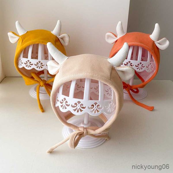 

hair accessories cute horn baby hat spring autumn warm kids boys girls ear protection cap solid color children beanie, Slivery;white
