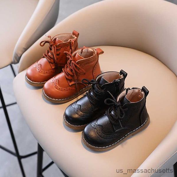 

sneakers autumn winter children boots boys girls short boots toddler fashion leather shoes england style soft bottom boots, Black;red