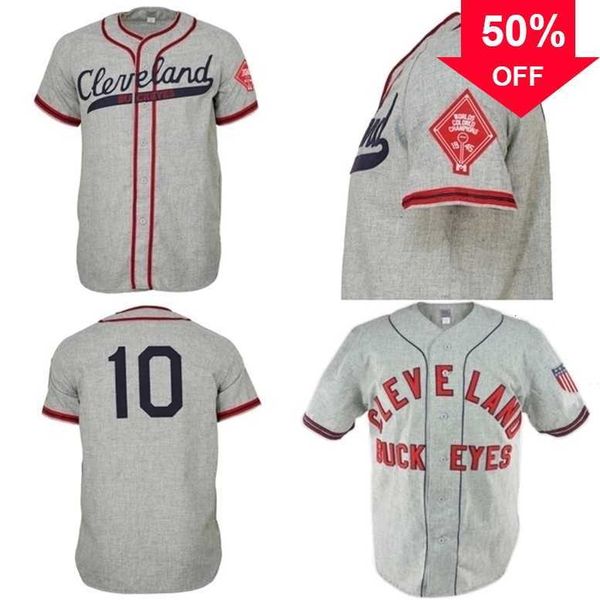 

xflsp glnmitness cleveland buckeyes 1946 road jersey custom men women youth baseball jerseys any name and number double stitched, Black