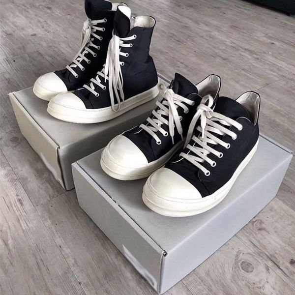 

rick 2023 spring summer womens sneakers mens sneakers rric owees casual shoes canvas boots low sneakers, Black