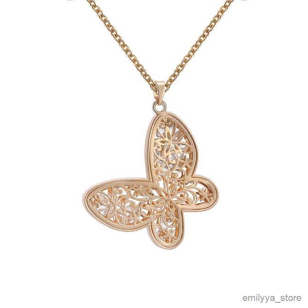 

pendant necklaces butterfly necklace pendant chain gold silver color long necklaces for women fashion jewellery gift new