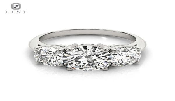 

lesf 925 sterling silver women039s ring 3 stones 2 carats round cut sona simulated diamond wedding engagement rings 2103306375374, Golden;silver